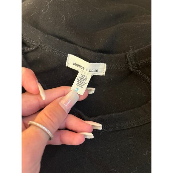 Silence & Noise Silence + Noise Anthropologie Rainbow side stripe Black SZ SM - Picture 6 of 10